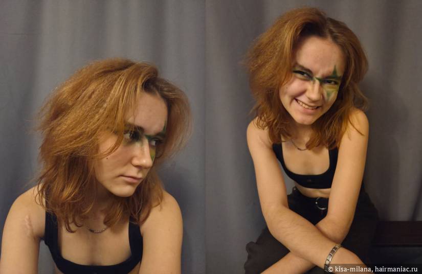 Фото: Гофре только на верхнем слое волос