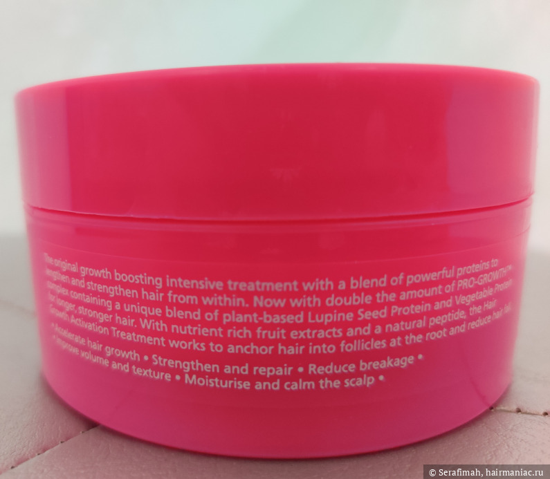 Описание на английском. Маска для волос Lee Stafford. Hair growth Activation Treatment Фото: Описание на английском. Маска для волос Lee Stafford. Hair growth Activation Treatment